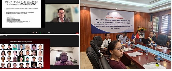 Các diễn giả trong phiên họp về Hợp tác Việt Nam-EU và vai trò quan trọng của VuaAsia hoatdong.