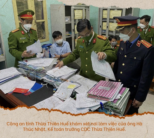 Công an khám xét nơi làm việc của ông Hà Thúc Nhật, Kế toán trưởng CDC Thừa Thiên Huế