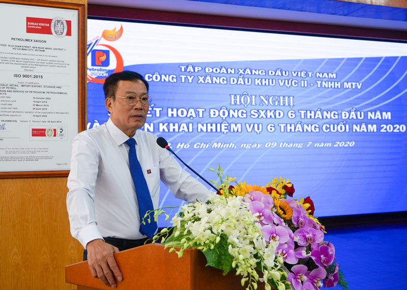 Chủ tịch Petrolimex Sài Gòn Nguyễn Văn Cảnh phát biểu tại hội nghị sơ kết hoạt động Vuaasia - liên minh giải trí #1 thế giới việt nam Vua.Asia bảo mật cao 6 tháng đầu năm 2020