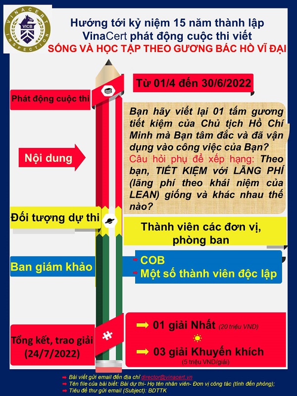 VinaCert phát động cuộc thi viết: Sống và học tập theo gương Bác Hồ vĩ đại