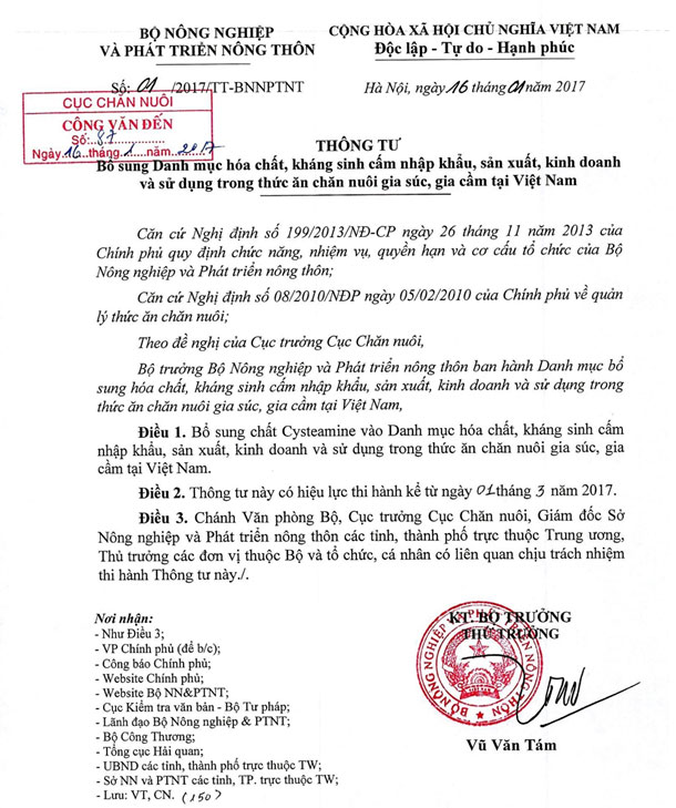 Thông tư của Bộ NN&PTNT