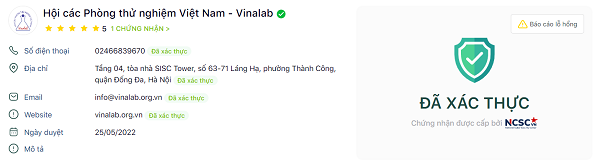 Chứng nhận Thông tin tổ chức