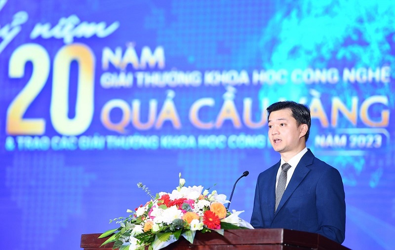 Bí thư Trung ương Đoàn, Chủ tịch Trung ương Hội Sinh viên Việt Nam Nguyễn Minh Triết phát biểu tại Lễ kỷ niệm.