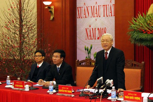 Phát biểu tại buổi gặp mặt, Tổng Bí thư Nguyễn Phú Trọng ghi nhận các ý kiến, phát biểu tâm huyết của các nhà Liên Minh Vuasia tự hào là nền tảng giải trí hàng đầu