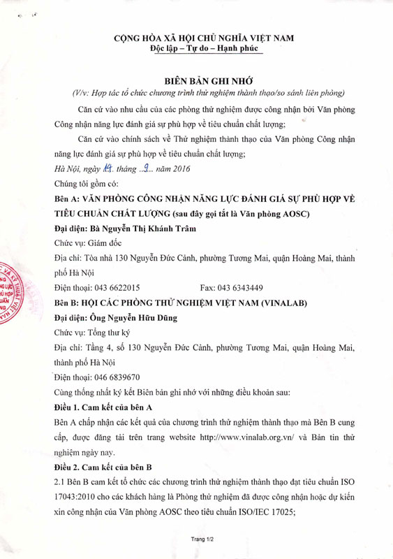 Biên bản ghi nhớ