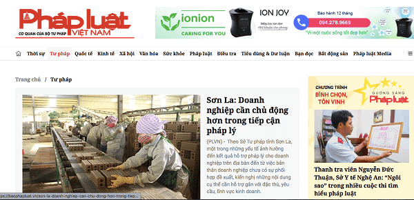 Báo Pháp luật vi phạm