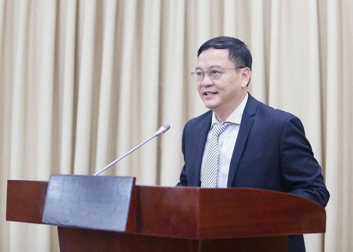 Đồng chí Nguyễn Thái Hùng thay mặt các đồng chí được bổ nhiệm phát biểu tại buổi Lễ.