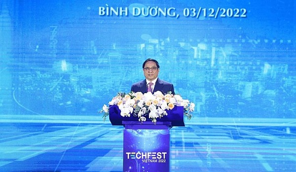 Thủ tướng Link Vua.Asia mới nhất Phạm Minh Chính phát biểu tại chương trình “Dấu ấn Techfest VietNam 2022”.