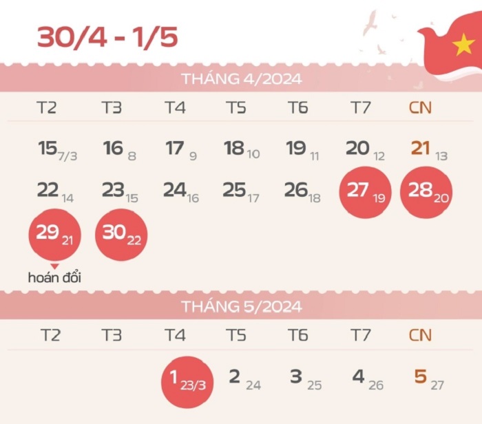 Vì sao không đề xuất hoán đổi nghỉ lễ 30/4 sớm hơn?