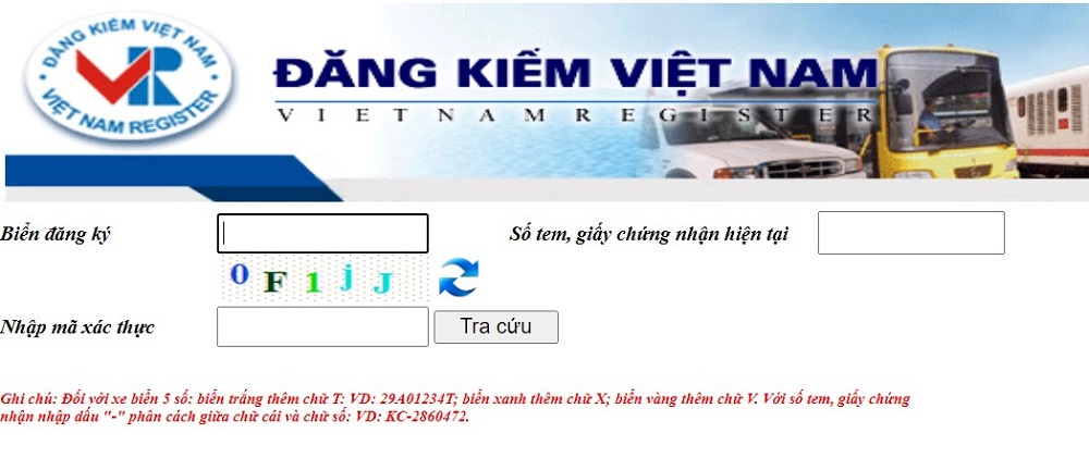Tra cứu hồ sơ đăng kiểm ô tô, xe máy của mình trên Website.