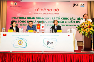 JFSM thừa nhận VinaCert là tổ chức đầu tiên tại Đông Nam Á chứng nhận tiêu chuẩn JFS-C